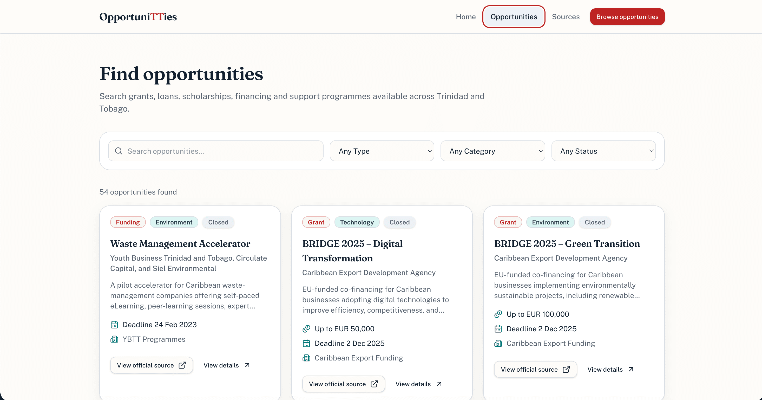 OpportuniTTies screenshot